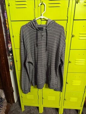 Hurley Gray Striped Hooded Long-Sleeve Hoodie